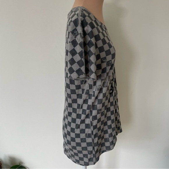 Pam & Gela God Bless David Bowie Distressed Gray Grunge Short Sleeve T-Shirt XS - Picture 4 of 10